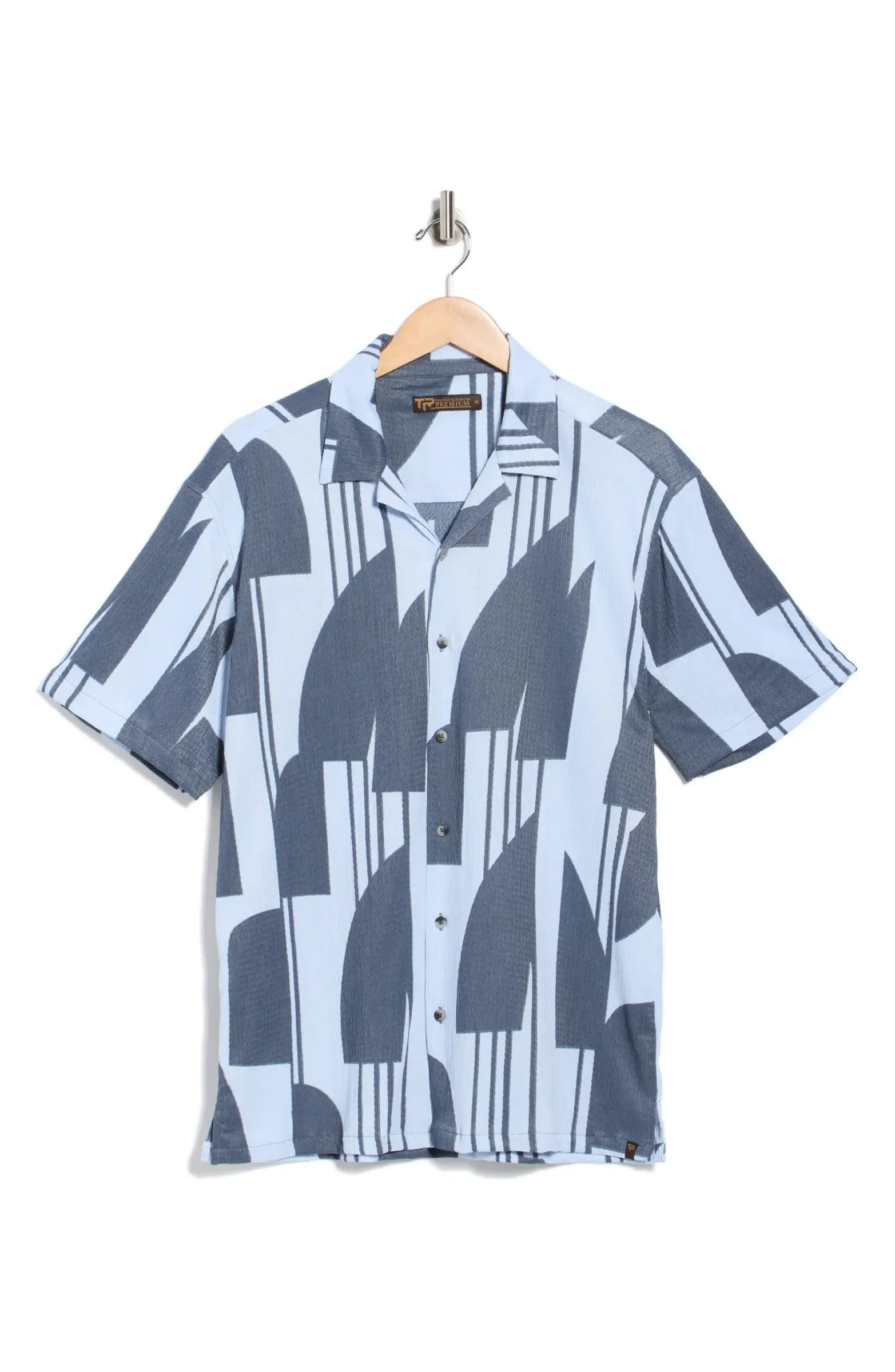 TRSH-284-T-Abstract Print Camp Shirt