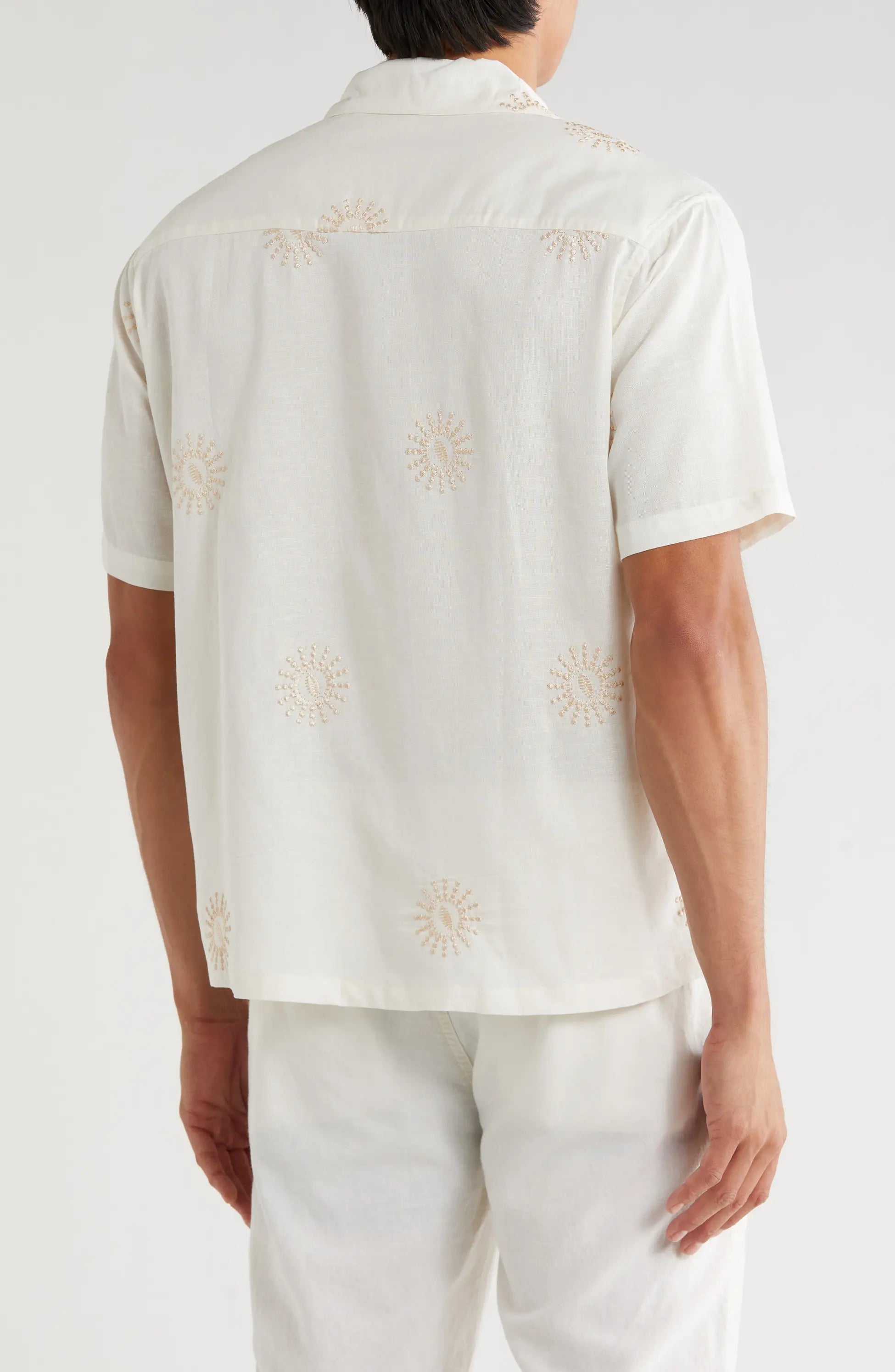 TRS-7003 Boxy Fit Sun Embroidered Camp Shirt