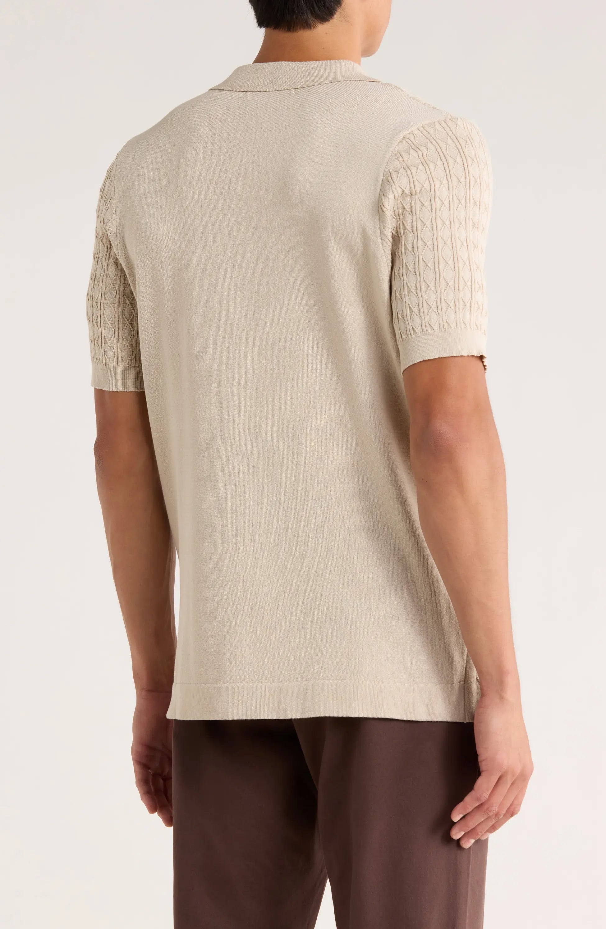TRNS-550 Short Sleeve Knit Sweater