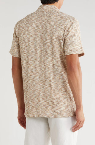 TRSH-215 Mélange Short Sleeve Button-Up Shirt
