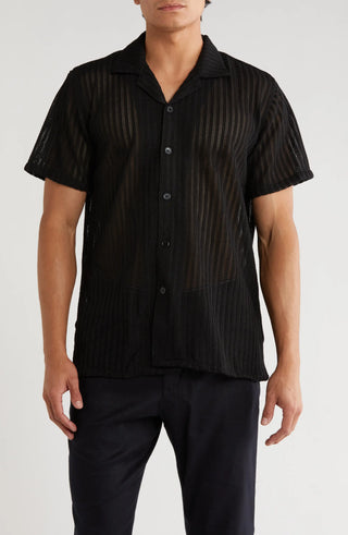 TRSH-216 Textured Stripe Button-Up Shirt