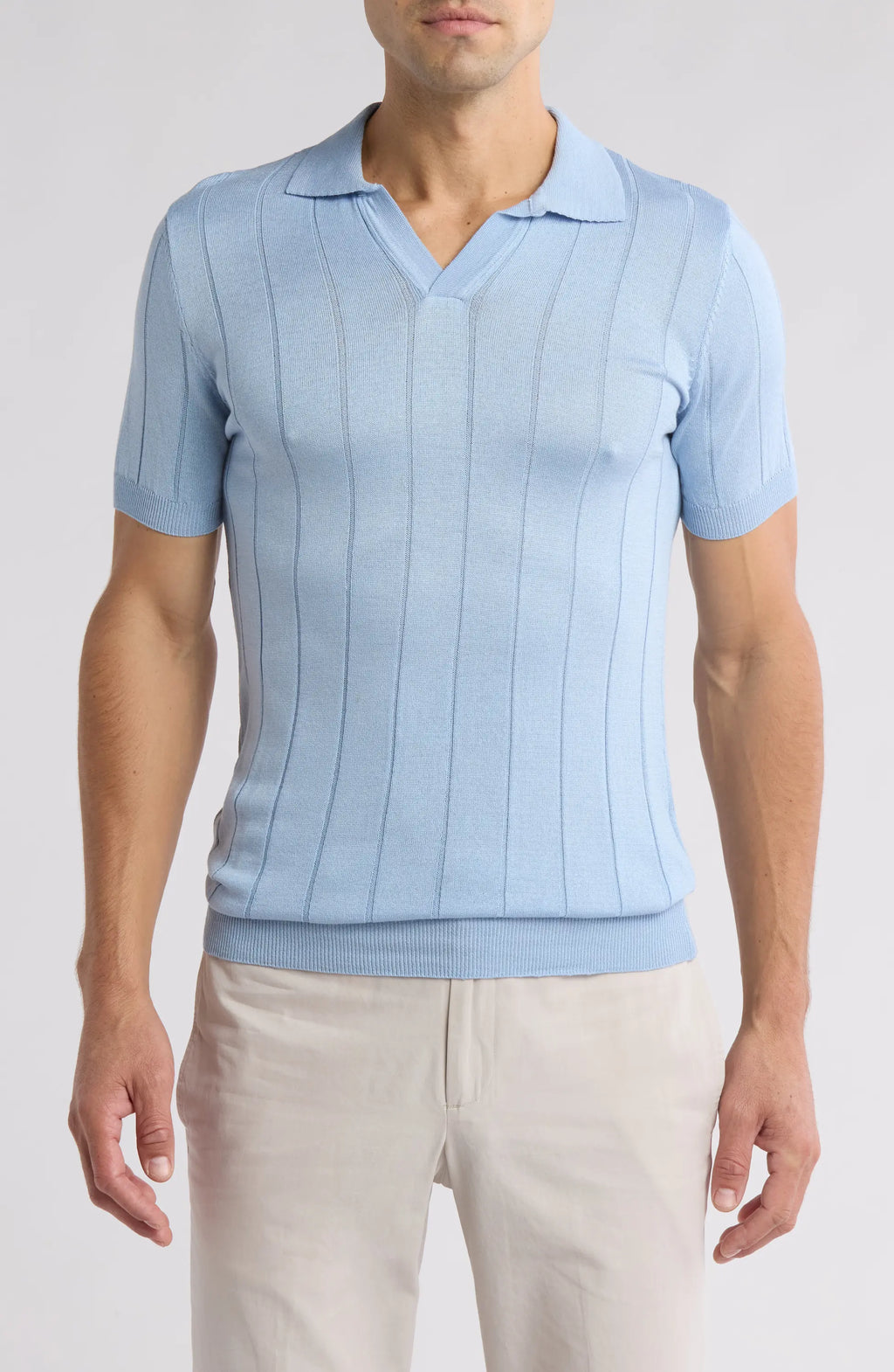 Textured Knit Short sleeve Slim Fit Polo Sweater TR-11485-S