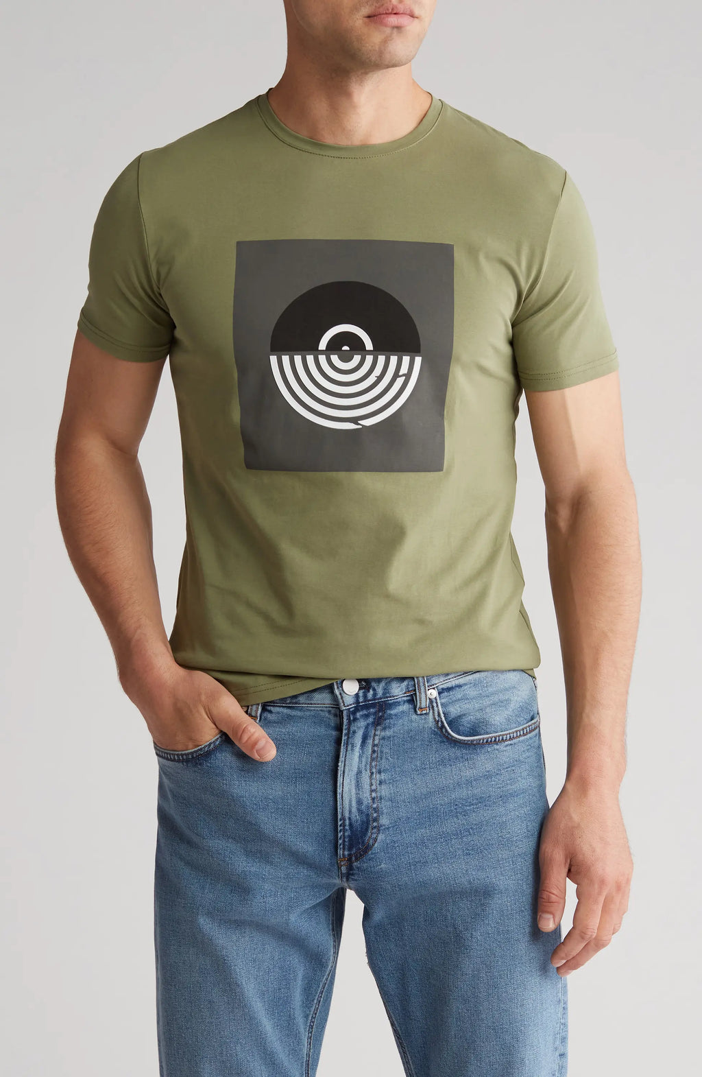 3D ABSTRACT GRAPHIC PRINT CREWNECK T-SHIRT TRT-1007