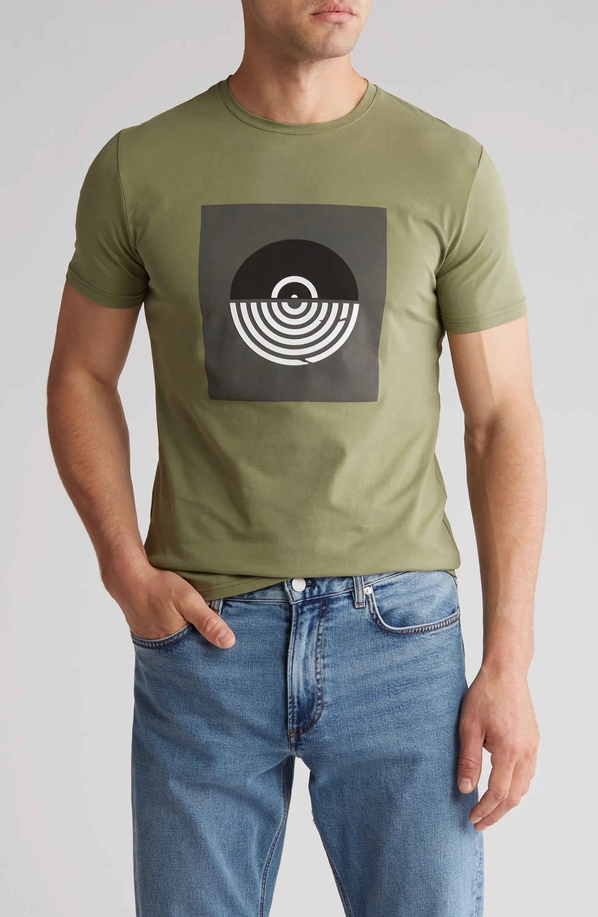 3D ABSTRACT GRAPHIC PRINT CREWNECK T-SHIRT TRT-1007