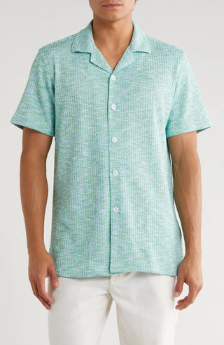 TRSH-215 Mélange Short Sleeve Button-Up Shirt