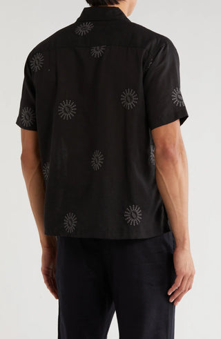 TRS-7003 Boxy Fit Sun Embroidered Camp Shirt