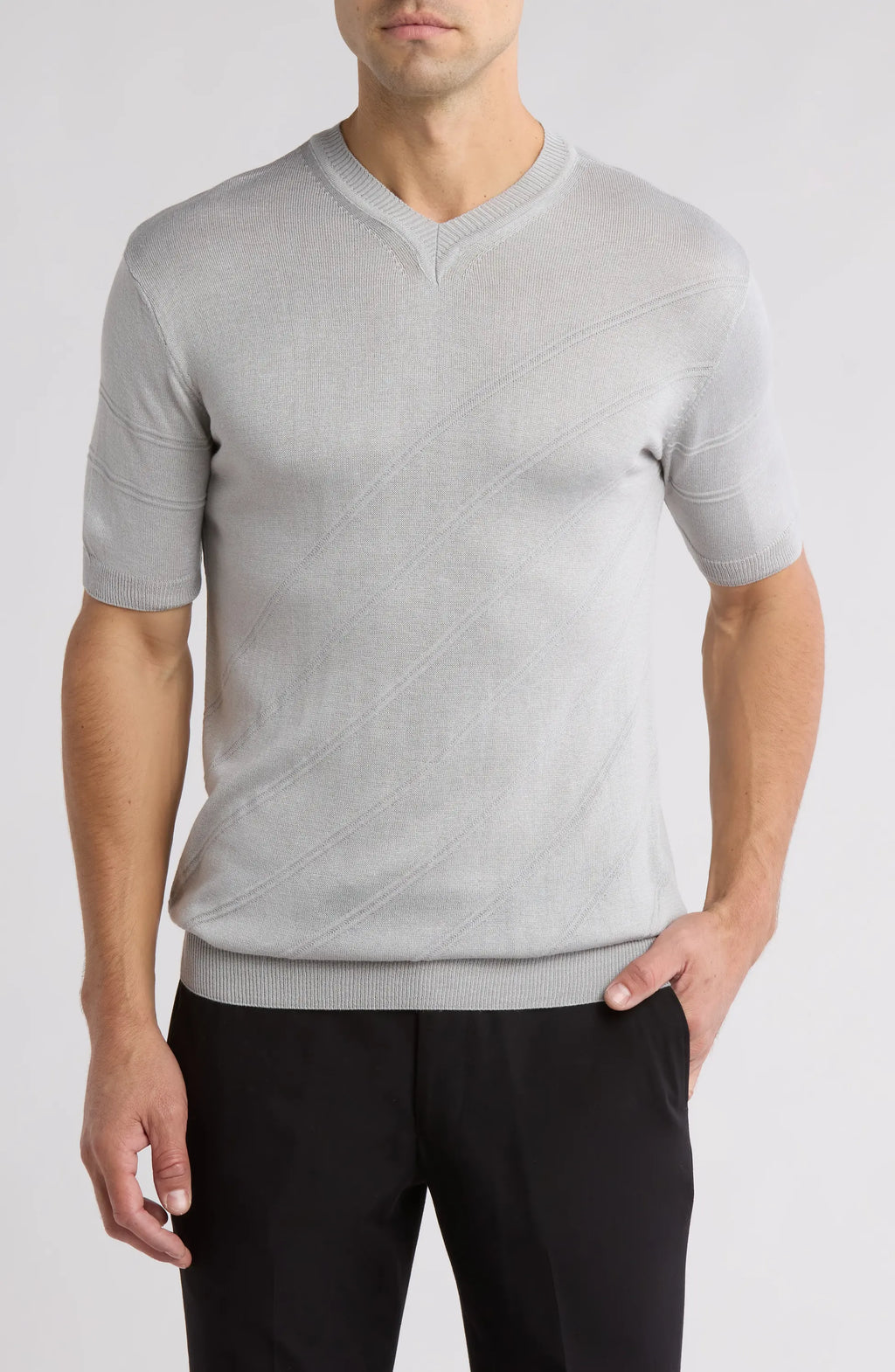 TR Premium - Textured Knit Henley T-Shirt TR-11486