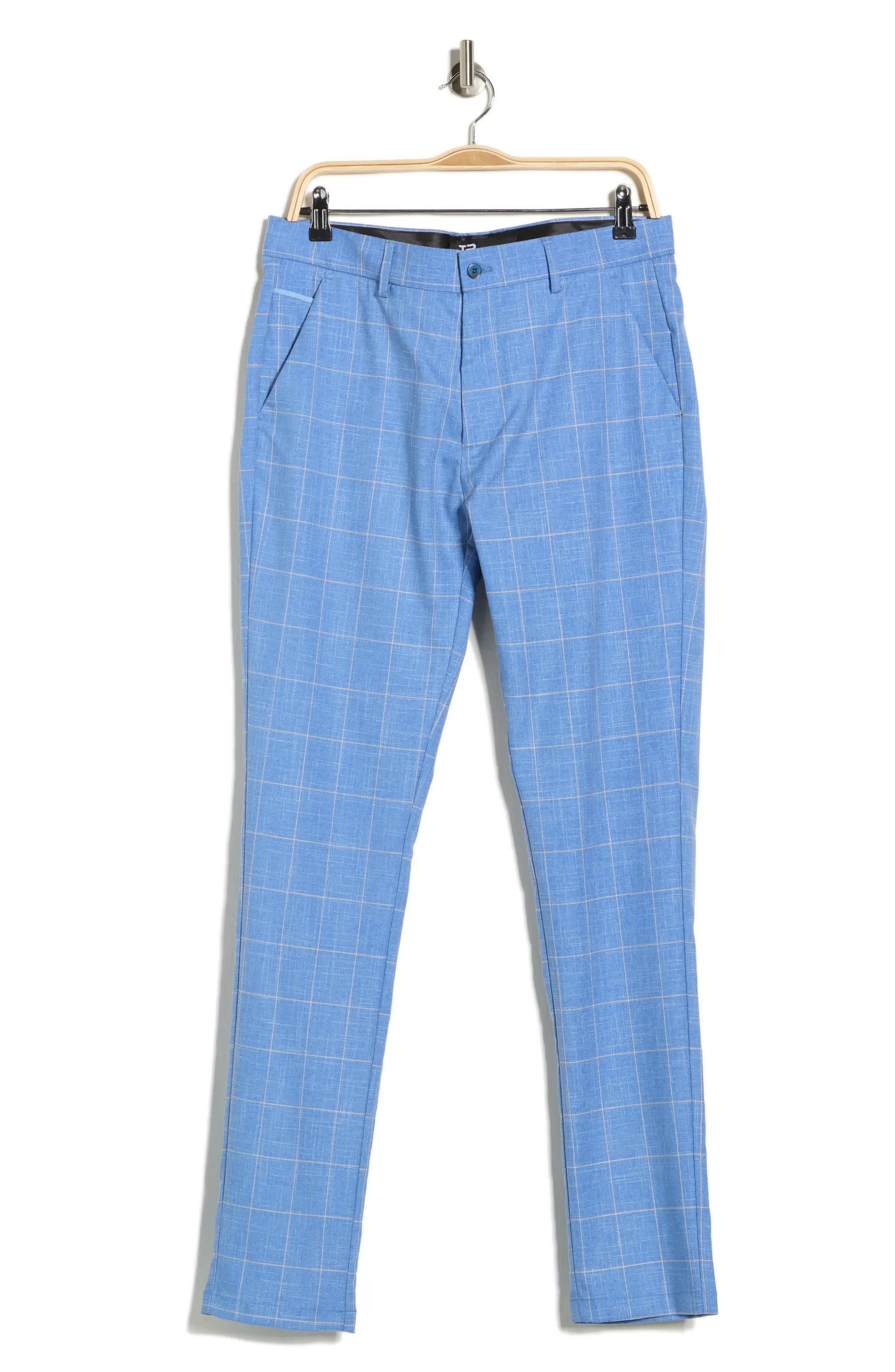 TRD-522-Plaid Straight Leg Trousers