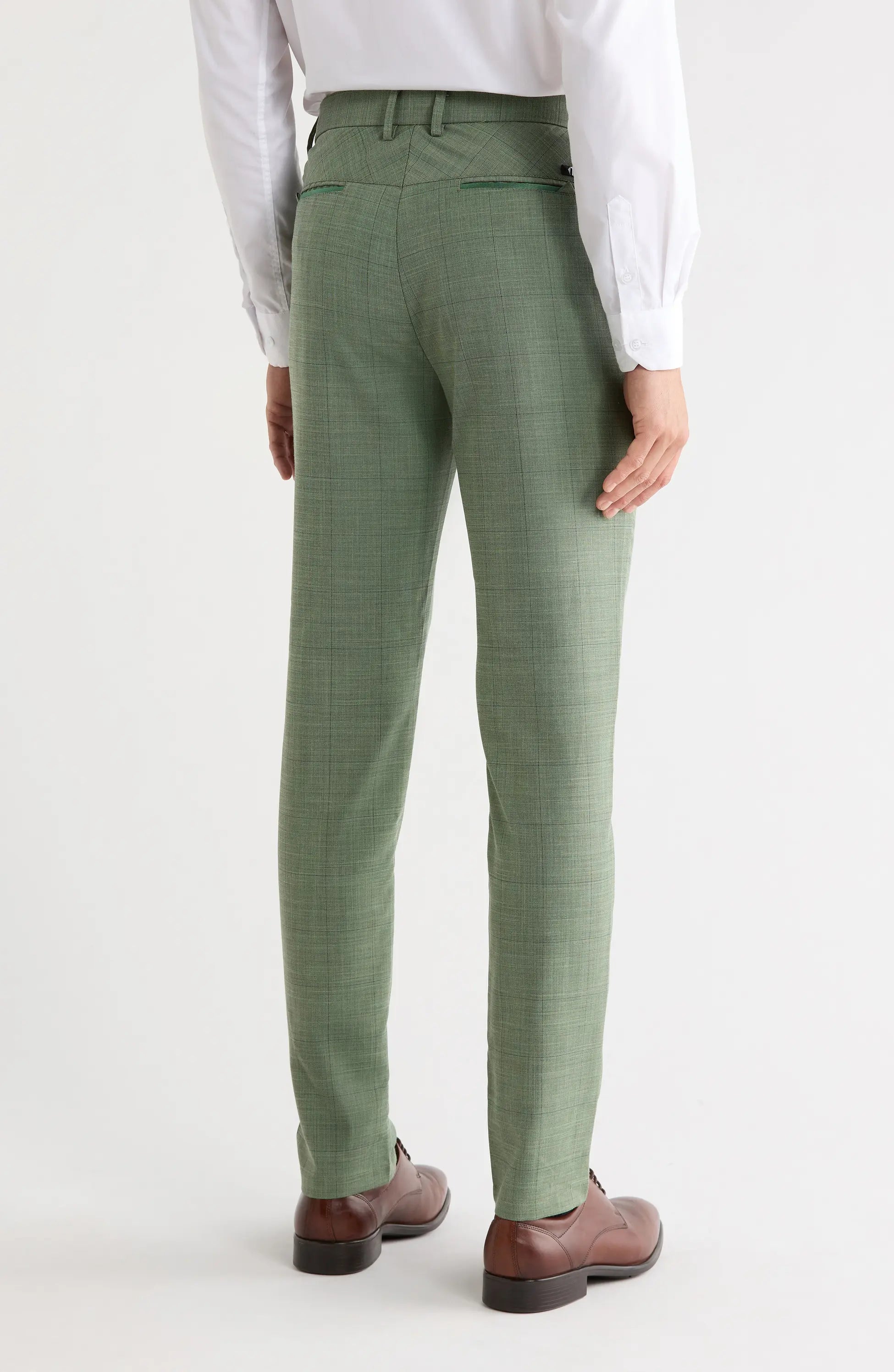 TRD-529-Plaid Straight Leg Trousers