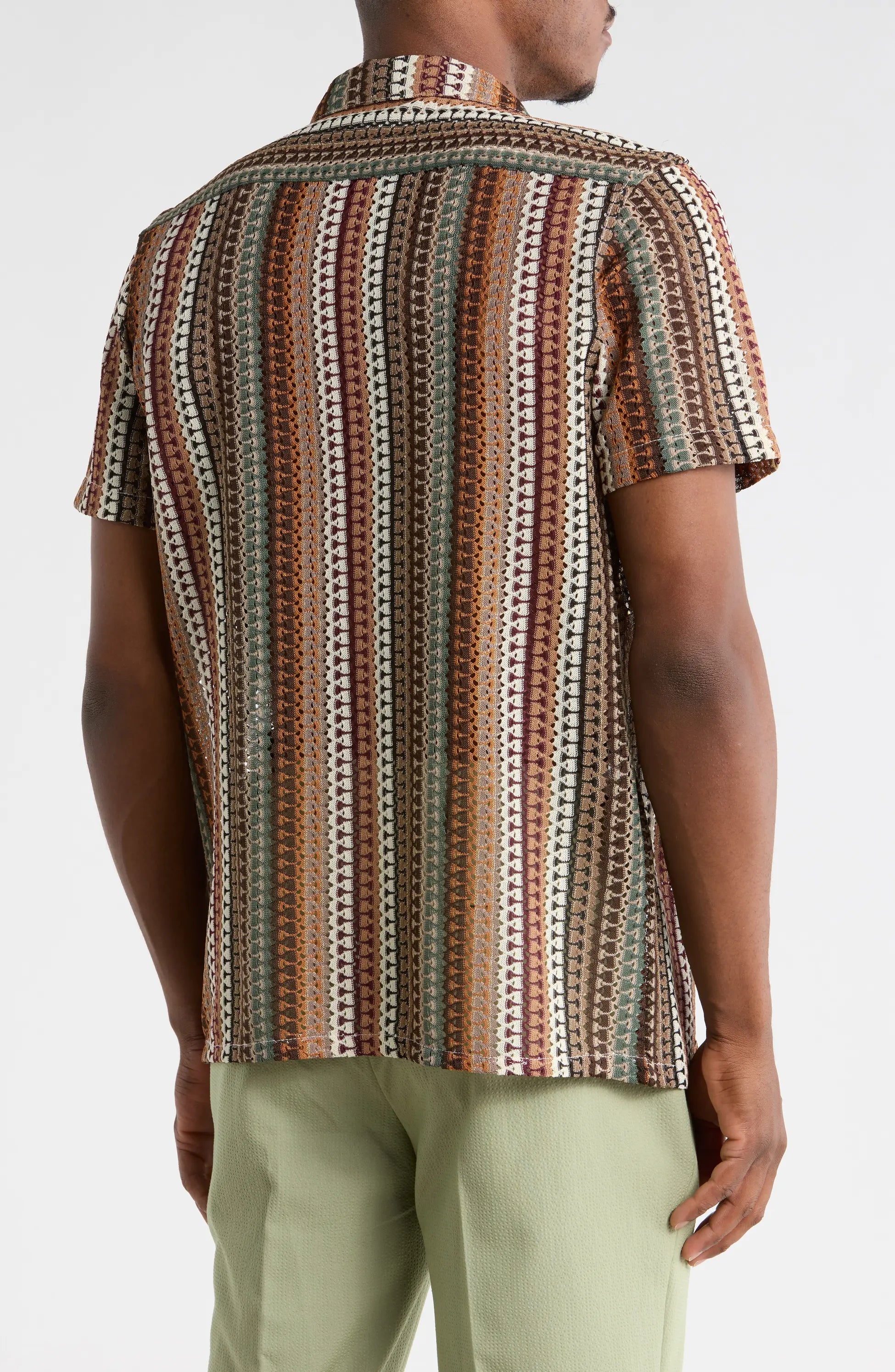 TRSH-3016-Modern Fit Textured Camp Shirt