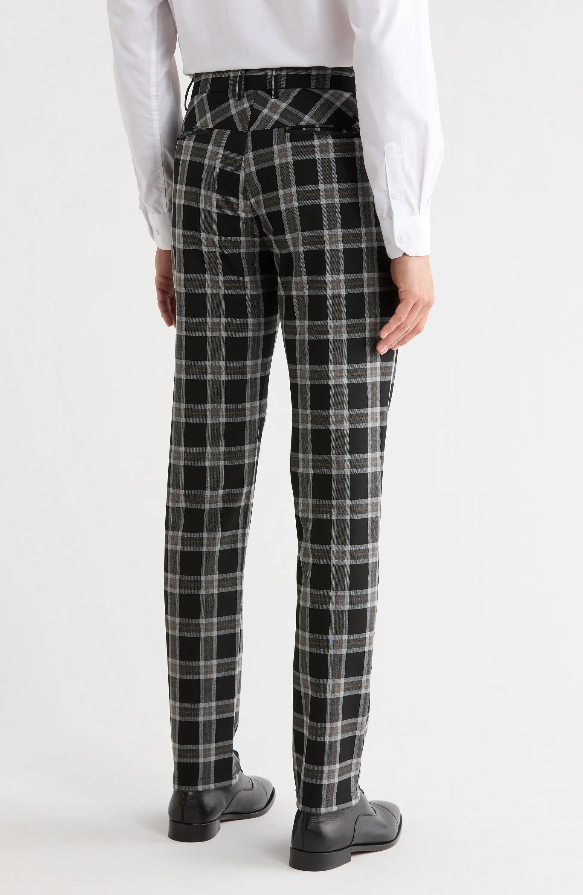 TRD-531-Plaid Straight Leg Trousers