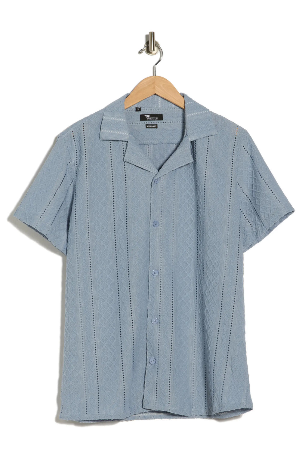 TRSH-3008-Modern Fit Textured Camp Shirt