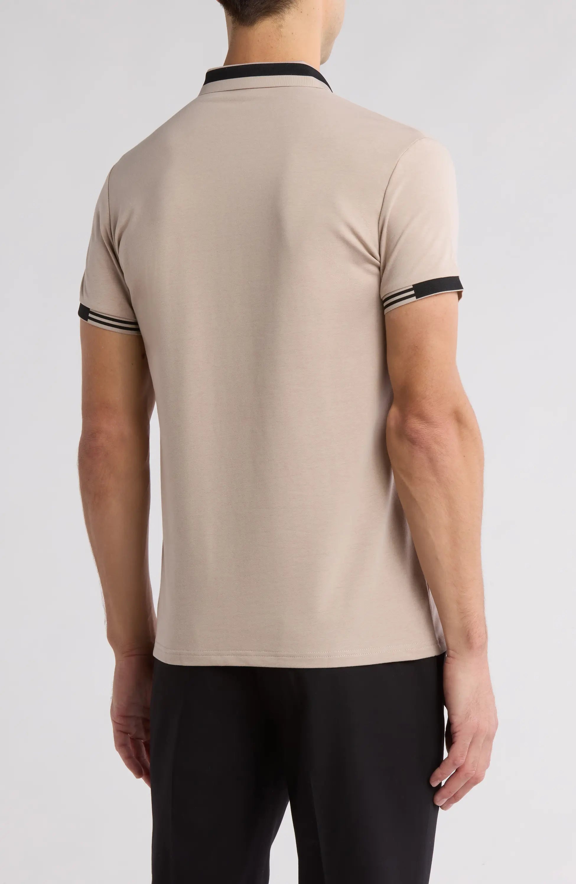 Tipped Short Sleeve Stretch Cotton Polo CVPL-65