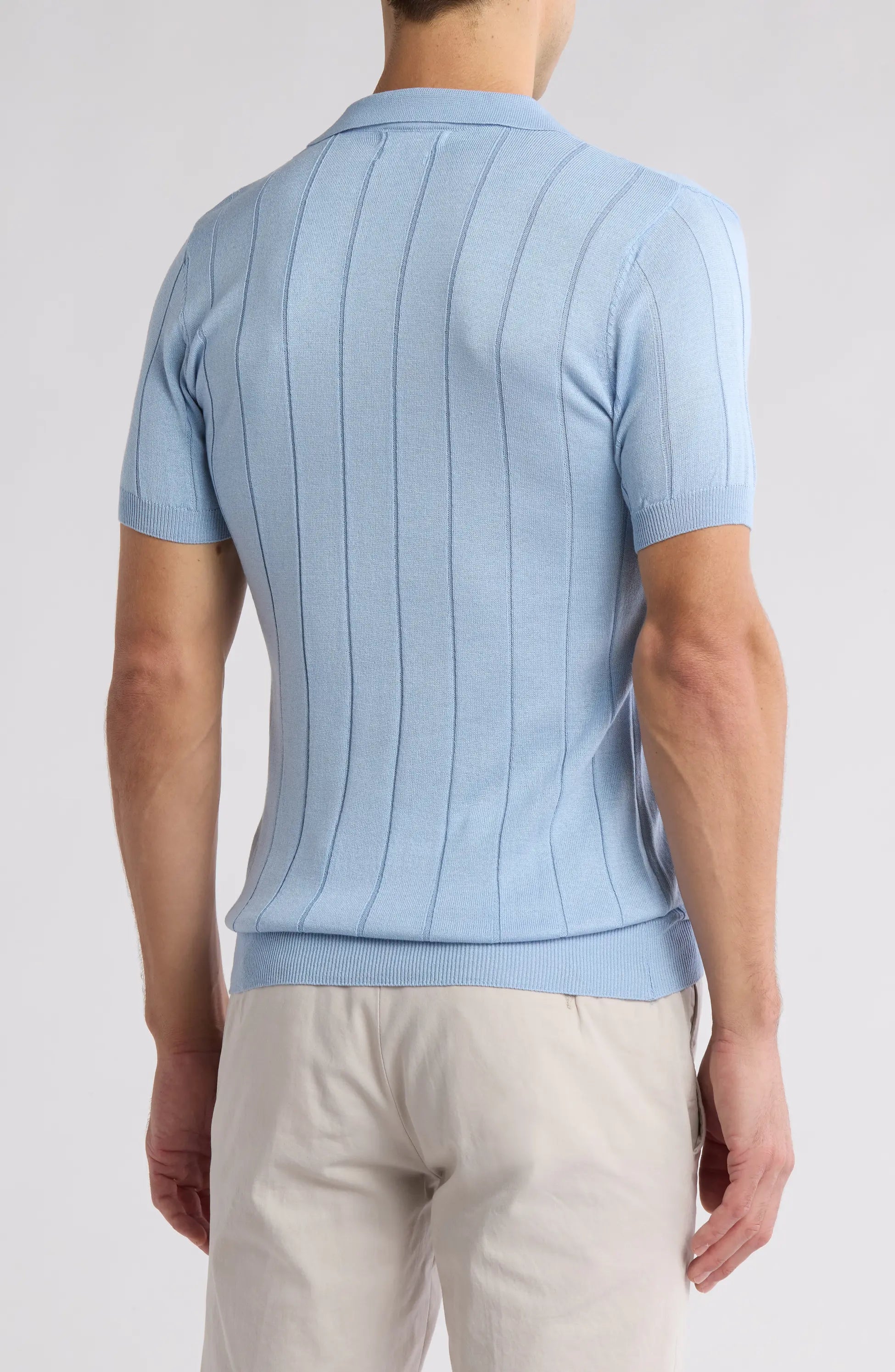 Textured Knit Short sleeve Slim Fit Polo Sweater TR-11485-S