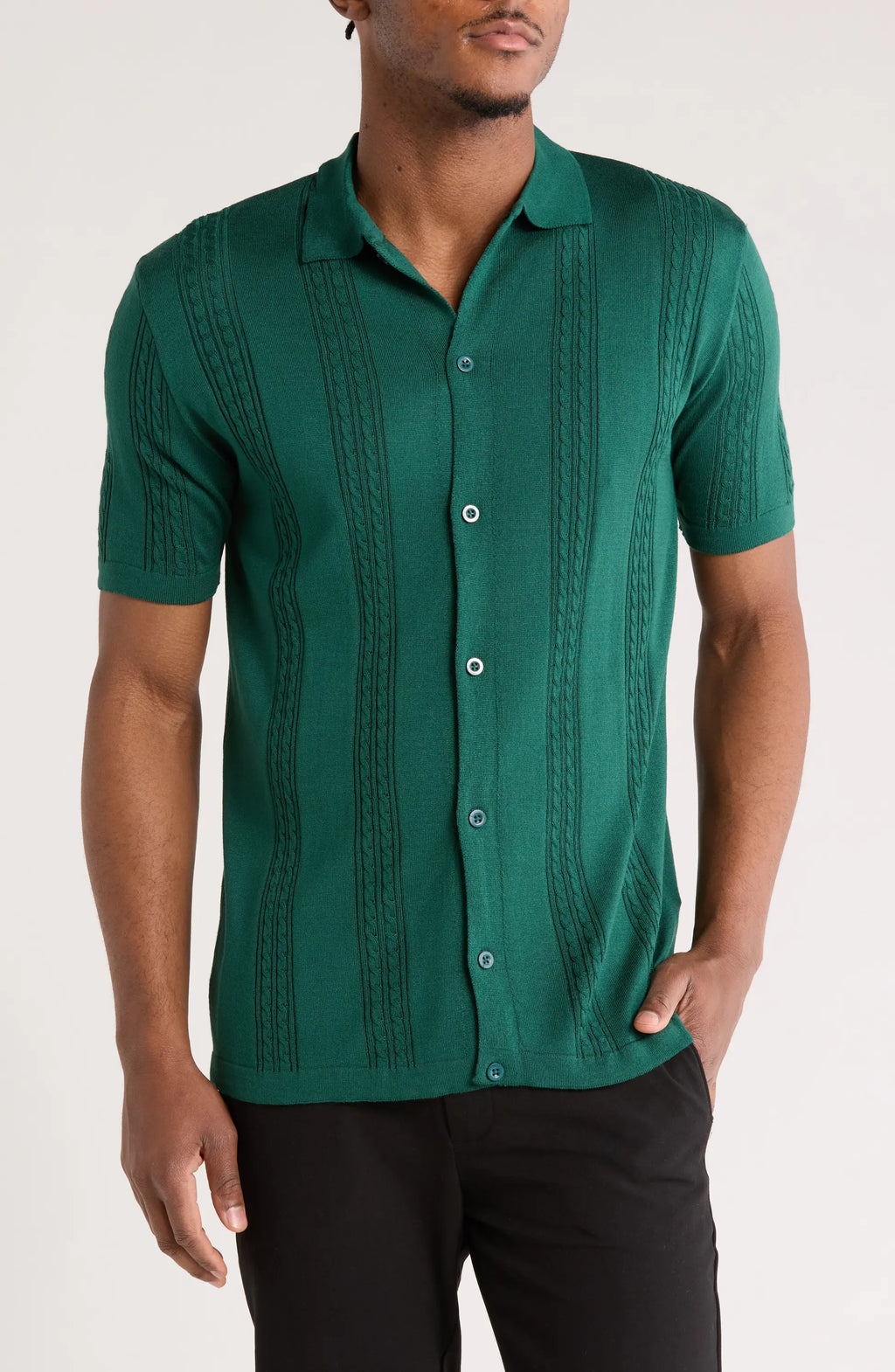 Textured Knit short sleeve shirt TR-11519