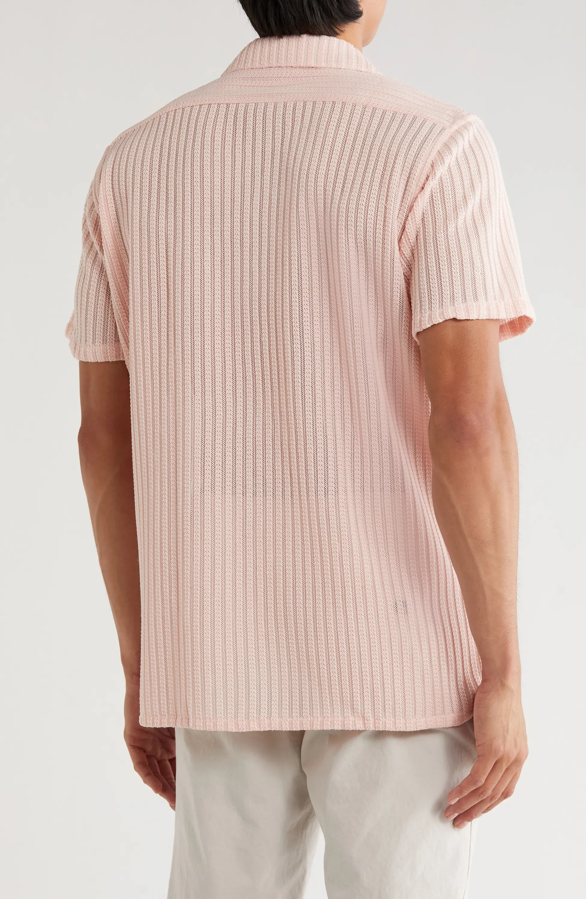 TRSH-216 Textured Stripe Button-Up Shirt