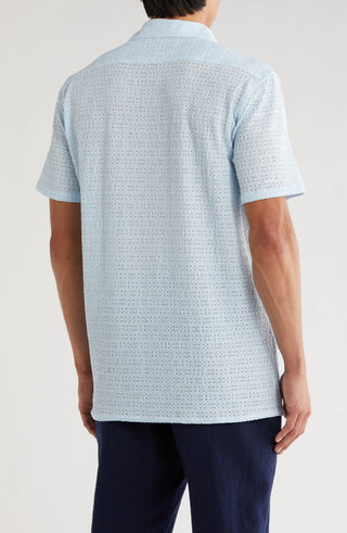 TRSH-211 Textured Knit Short Sleeve Button-Up Shirt