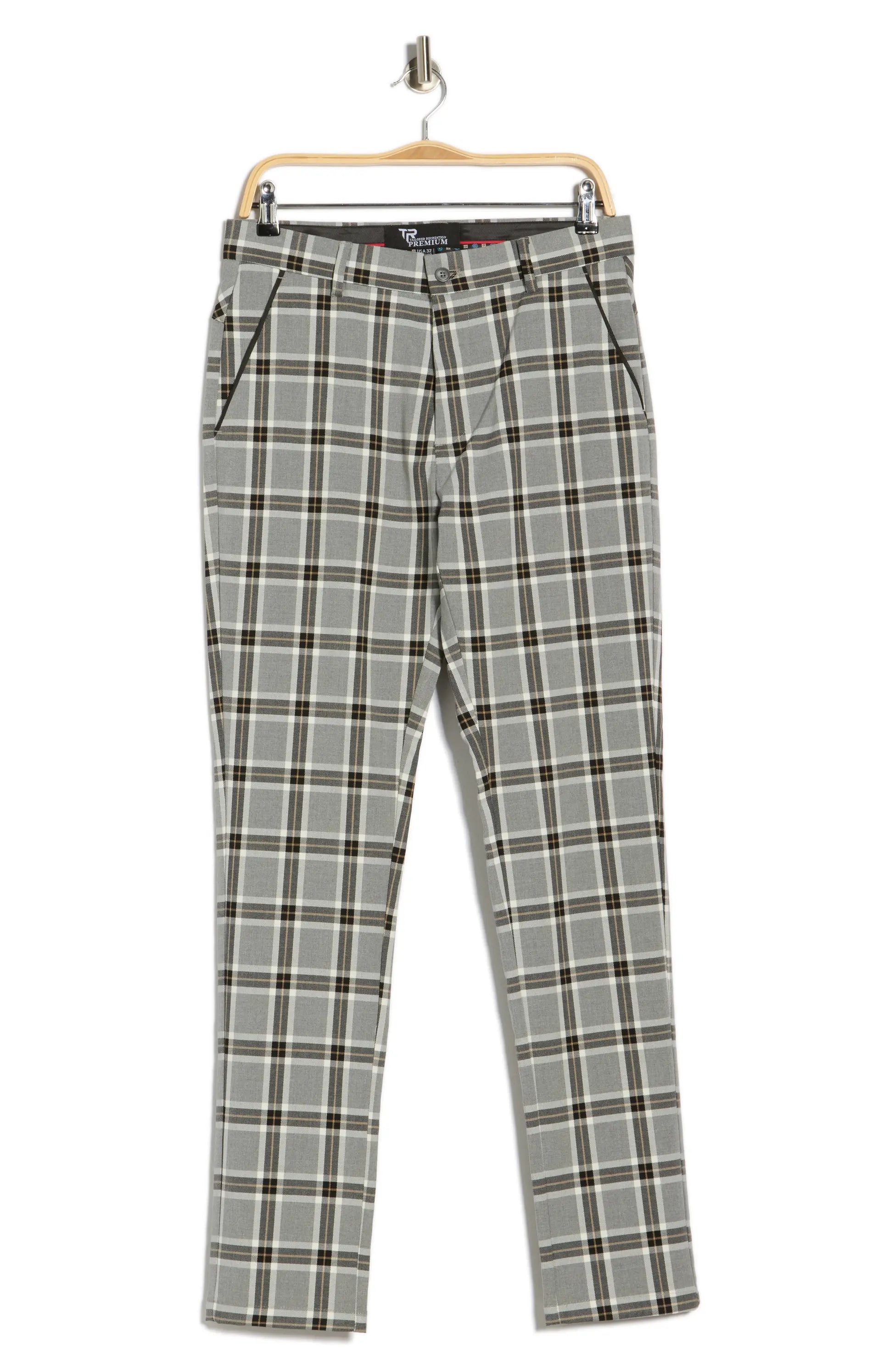 TRD-530-Plaid Straight Leg Trousers