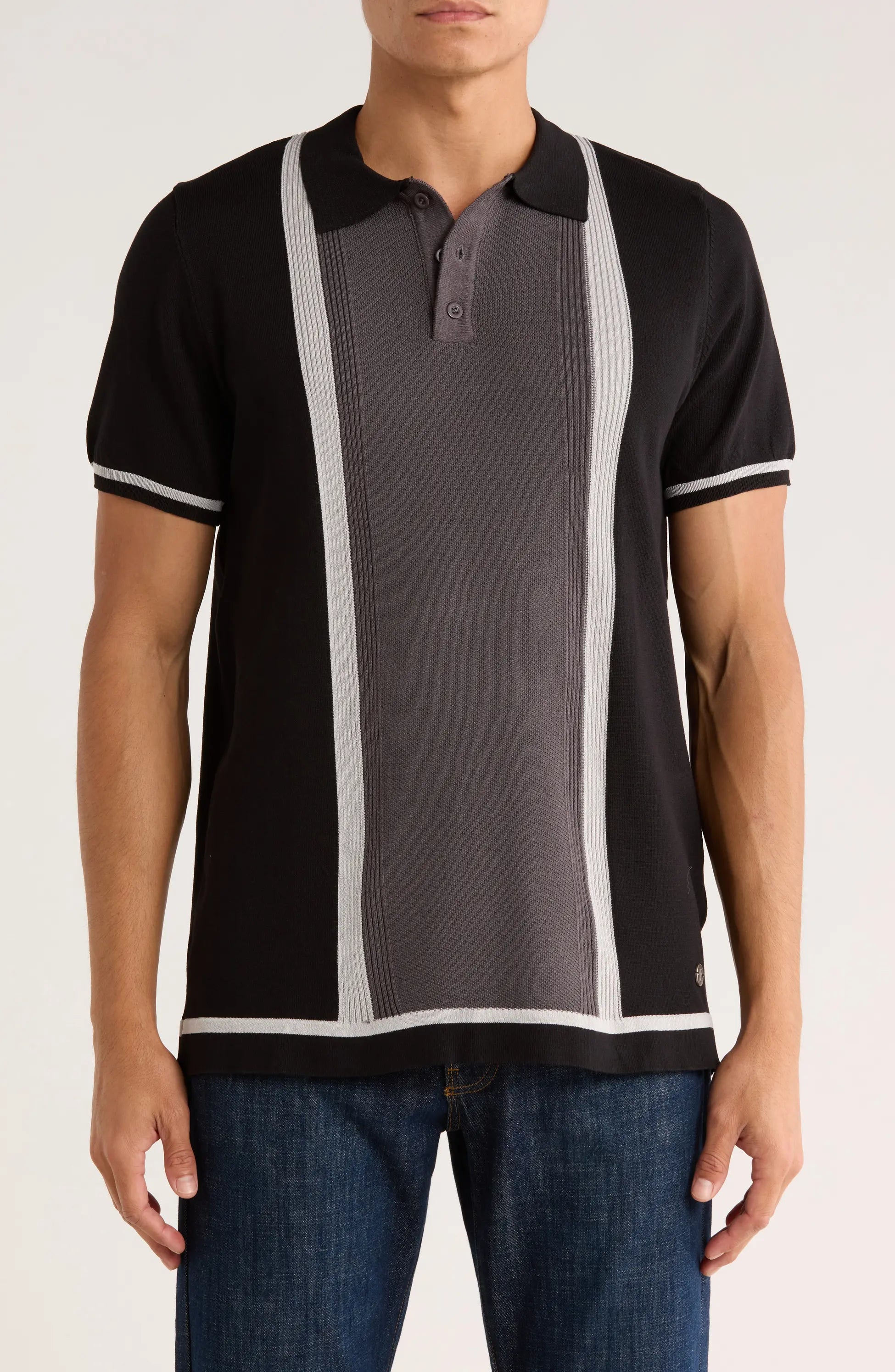 TRNS-545 Short Sleeve Knit Sweater