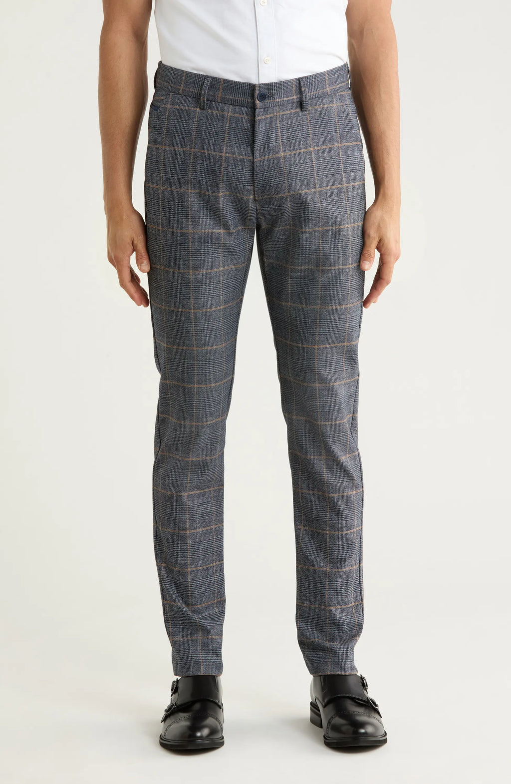 TRD-521-Plaid Straight Leg Trousers