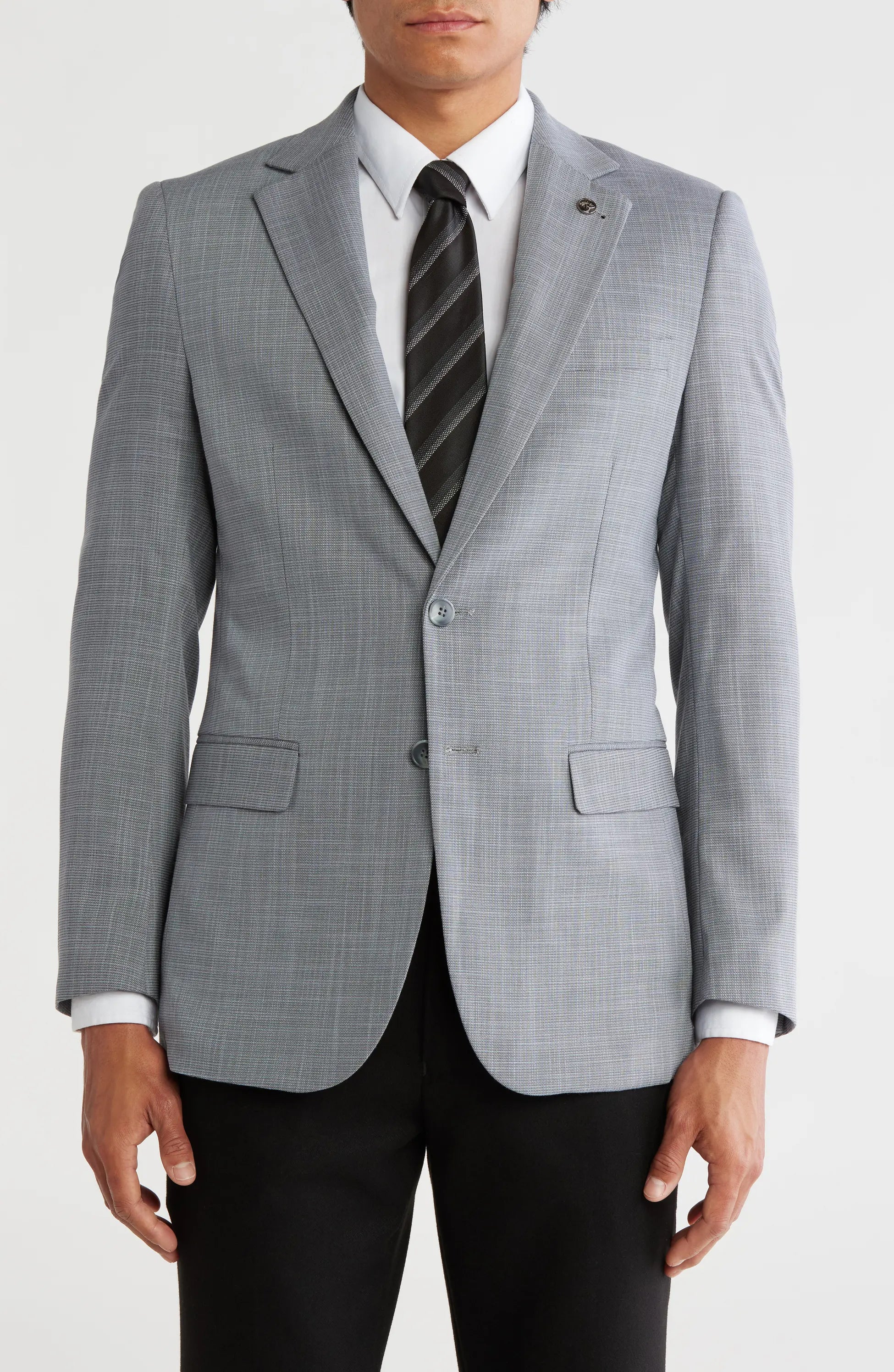 THB-329 Slim Fit Sharkskin Blazer