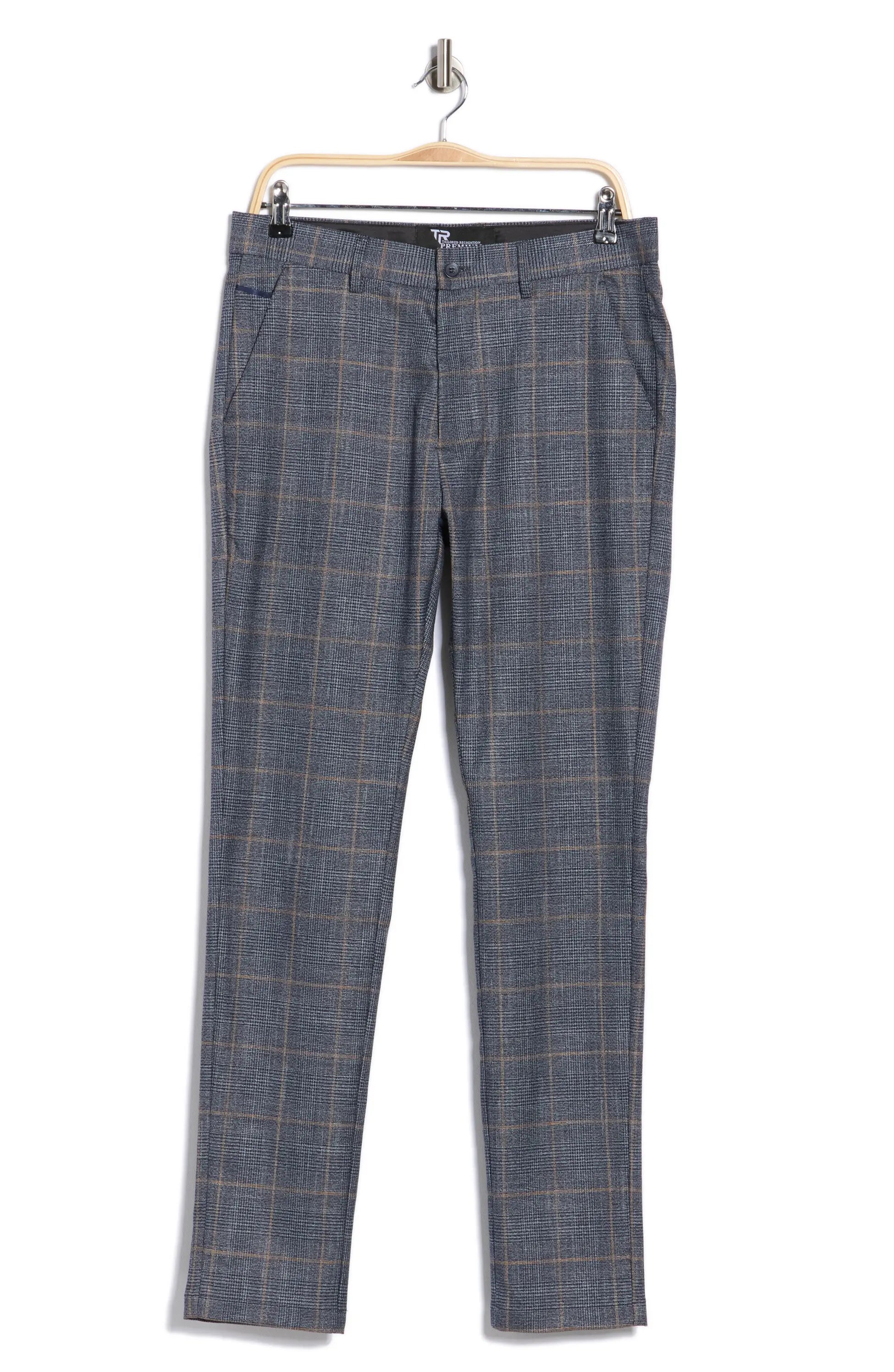 TRD-521-Plaid Straight Leg Trousers