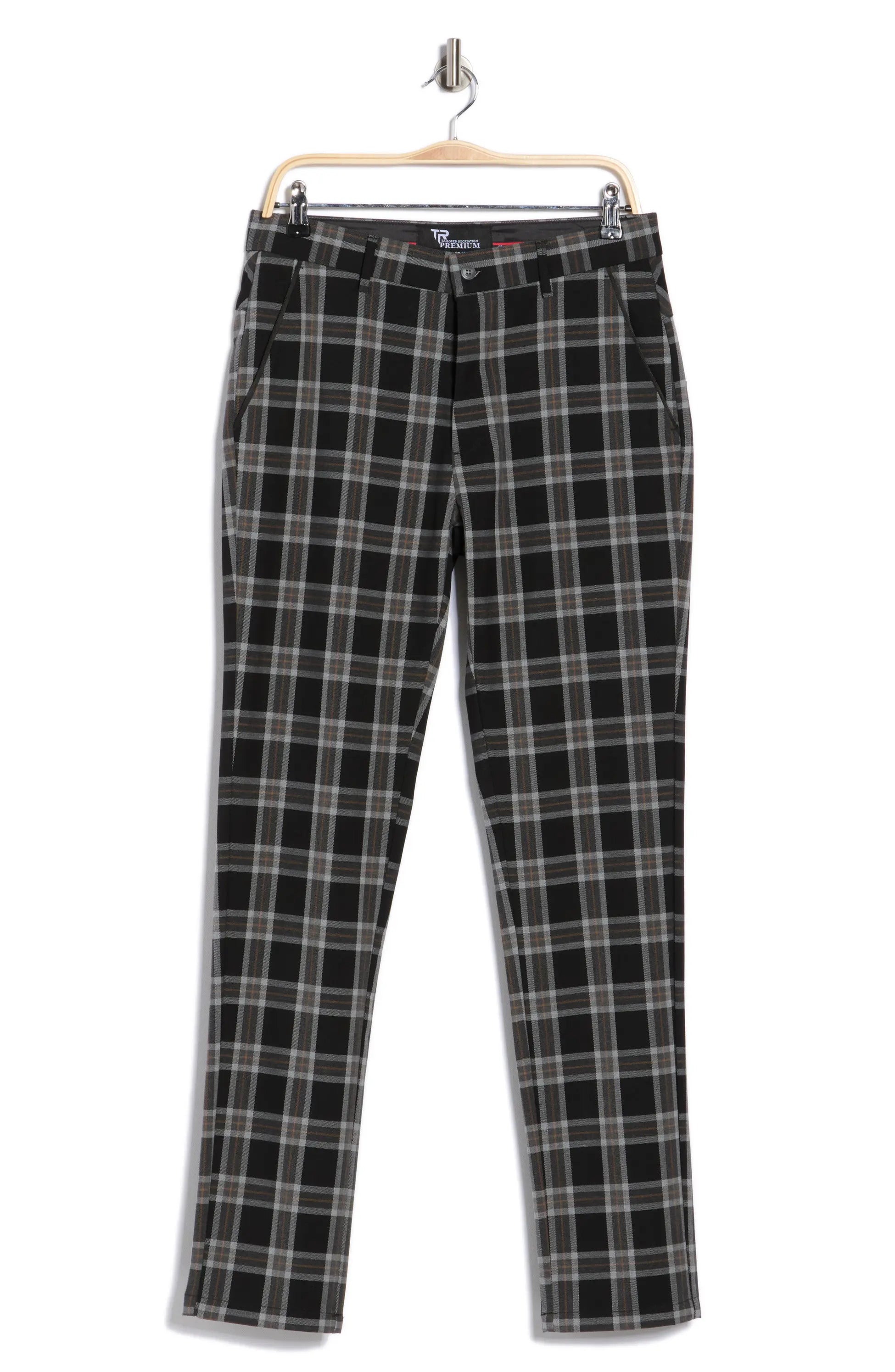 TRD-531-Plaid Straight Leg Trousers
