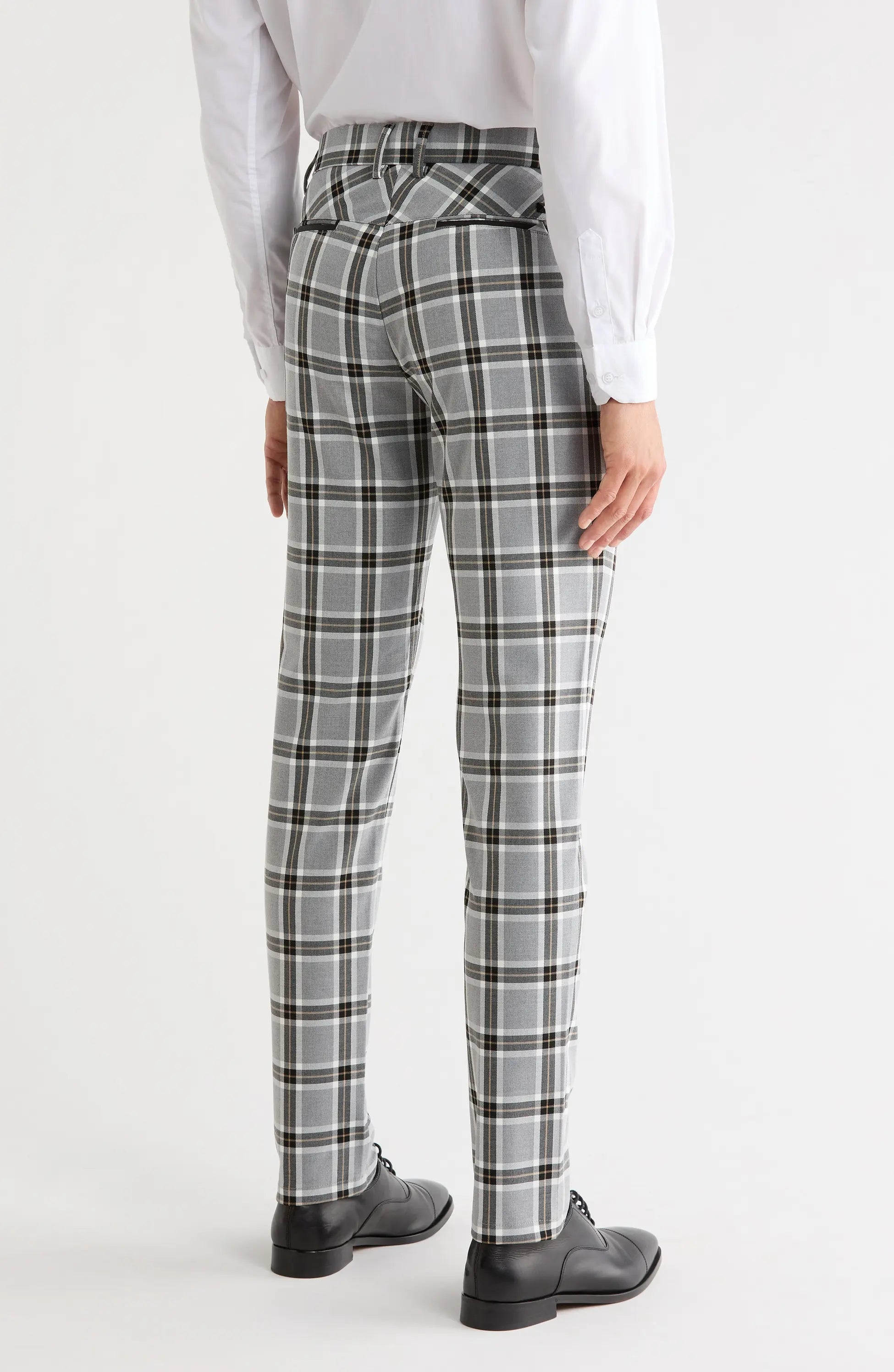 TRD-530-Plaid Straight Leg Trousers