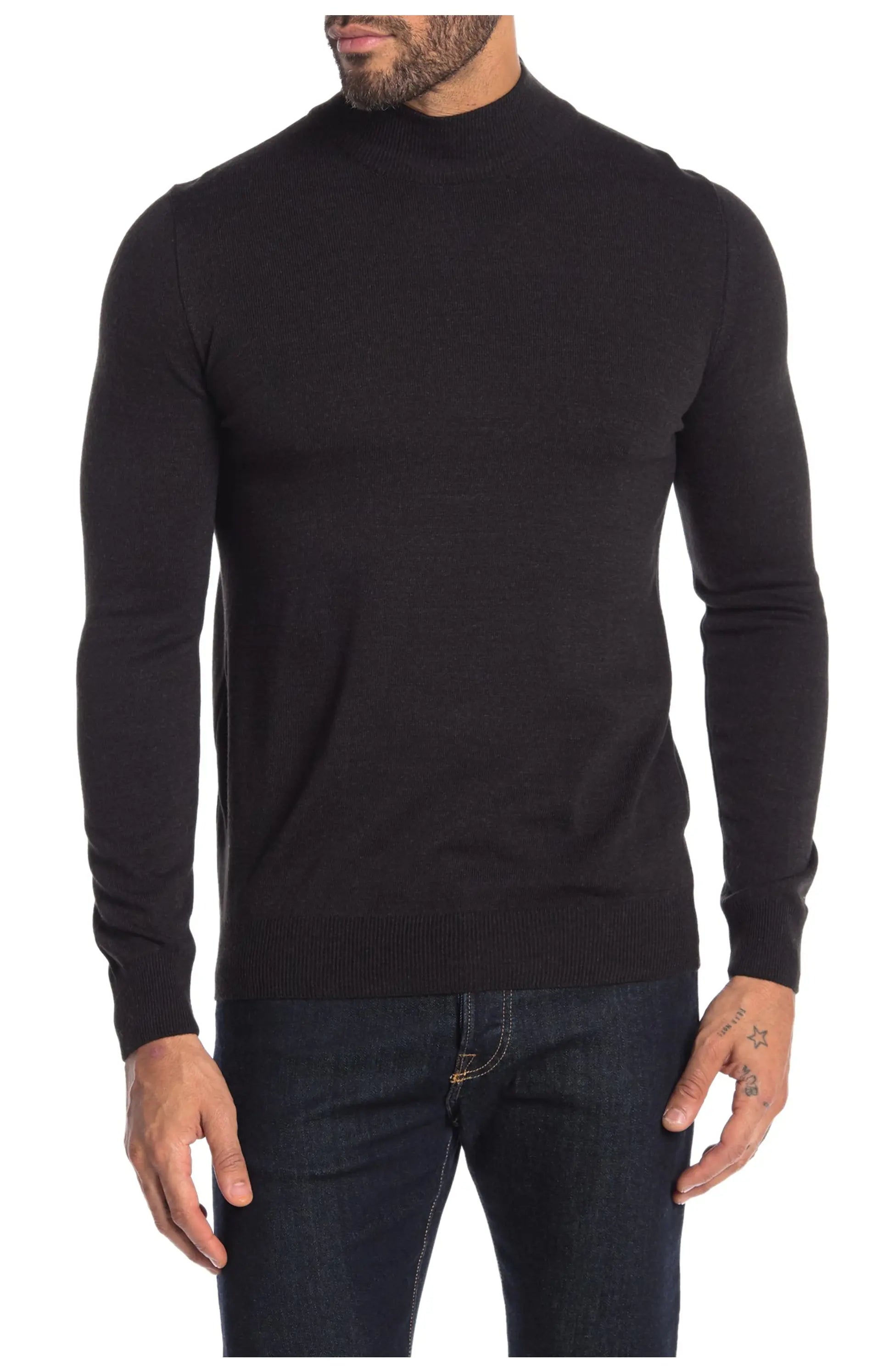 TR-11476 Slim Fit Wool Mock Neck Sweater