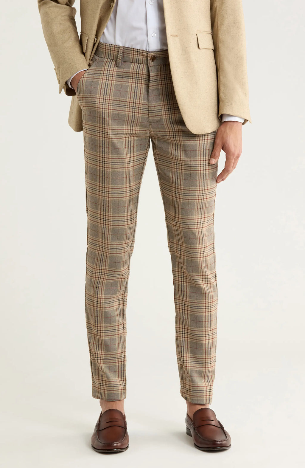 TRD-533 Plaid Straight Leg Trousers