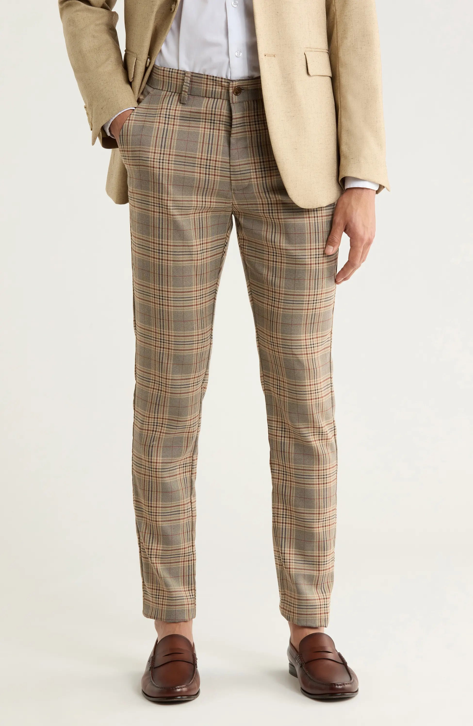 TRD-533 Plaid Straight Leg Trousers