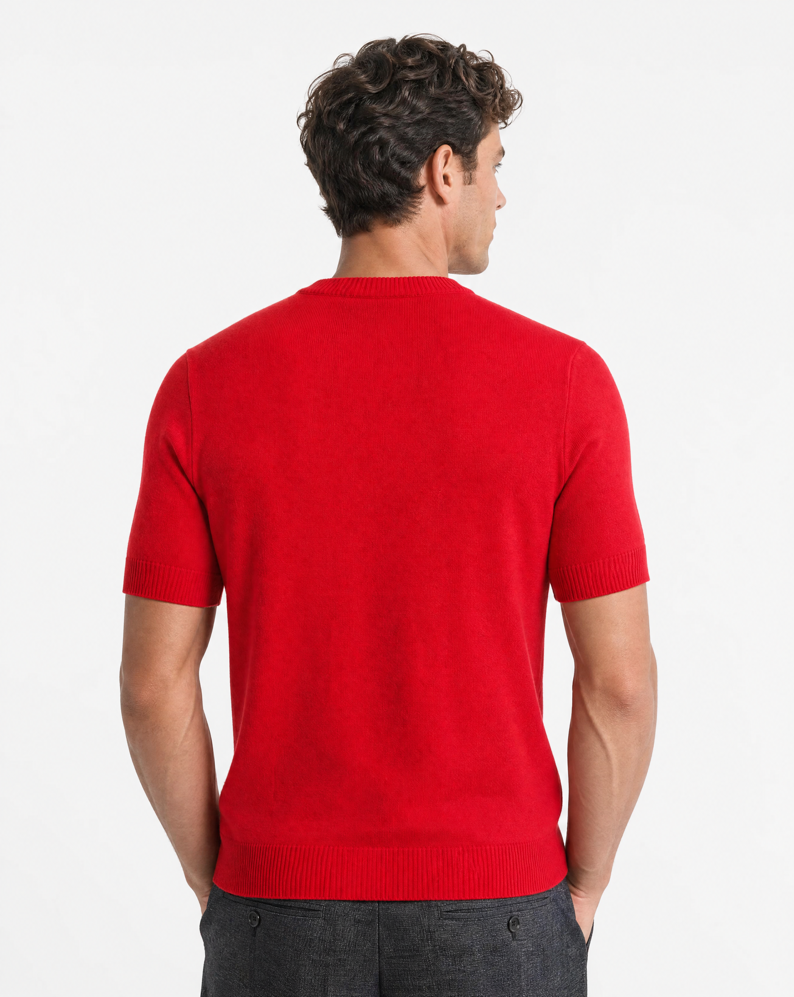 TRCK-11579-Short Sleeve Knit Sweater
