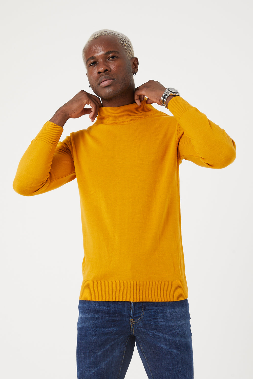 TR-11476 Slim Fit Wool Mock Neck Sweater