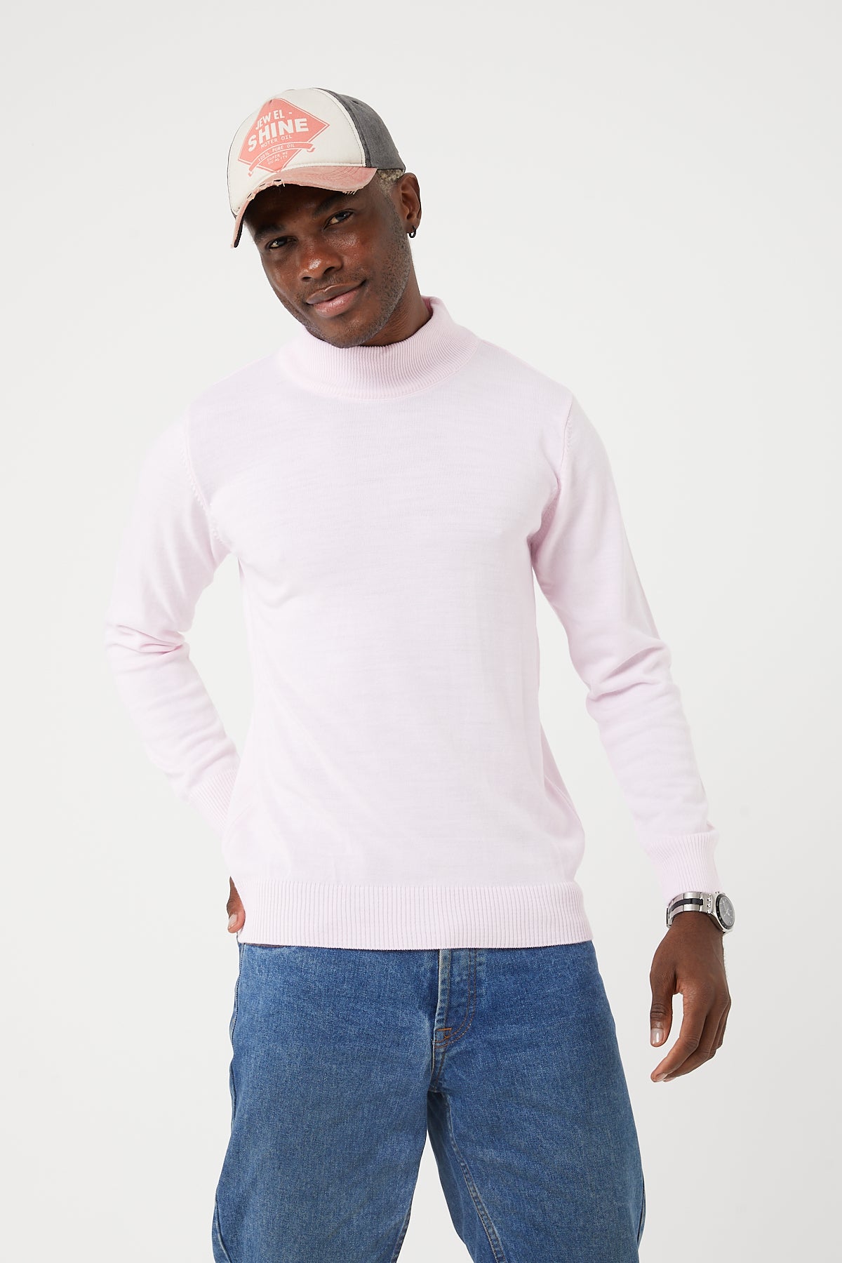 TR-11476 Slim Fit Wool Mock Neck Sweater