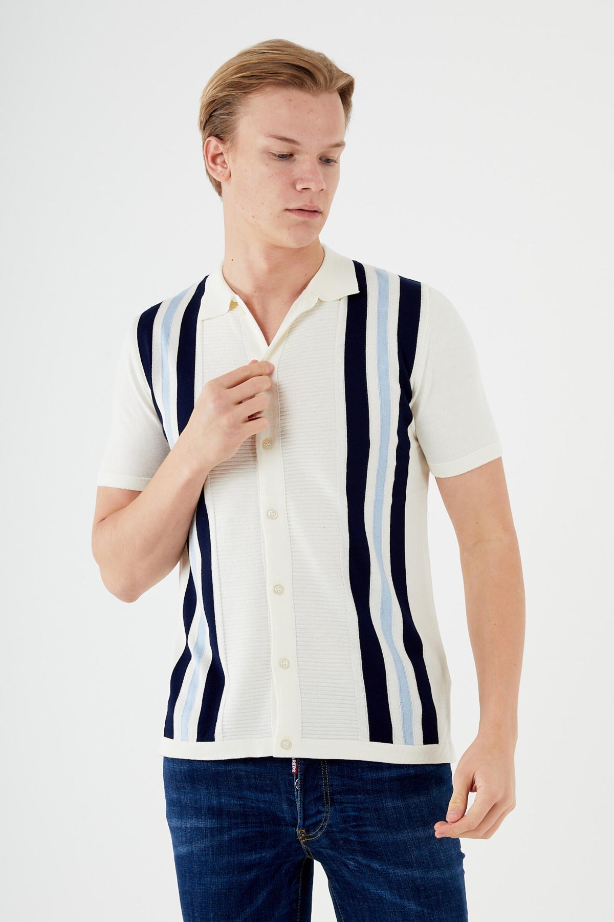 Textured Knit short sleeve shirt  TR-11514